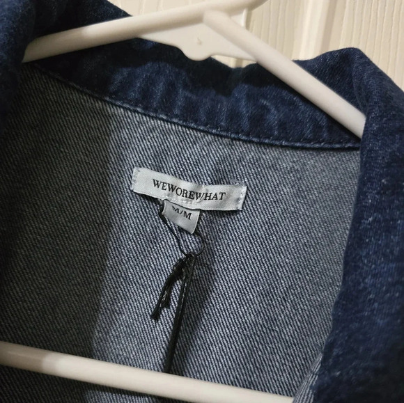 NWT WeWoreWhat Denim Flight Suit in Ludlow, Wide Leg, Zip Front, Size Medium. - Picture 12 of 14